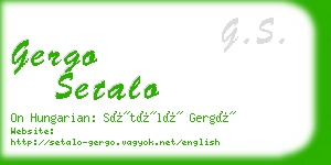 gergo setalo business card